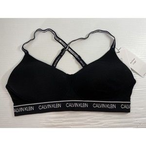 Calvin Klein Women’s Lightly Lined Wirefree Archive Logo Bralette Black Sz M NWT
